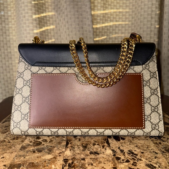 Gucci Padlock Medium GG Supreme Shoulder Bag - Leather, Gold Chain, Near-Mint - Picture 7 of 12